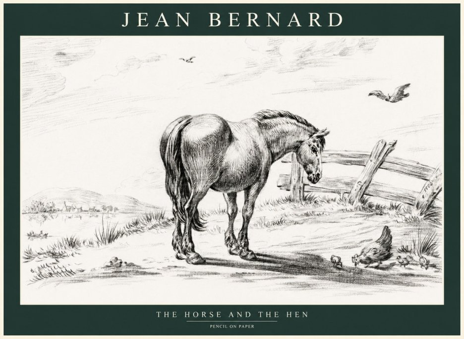 Jean Bernard Horse at the Fence No2 - Poster