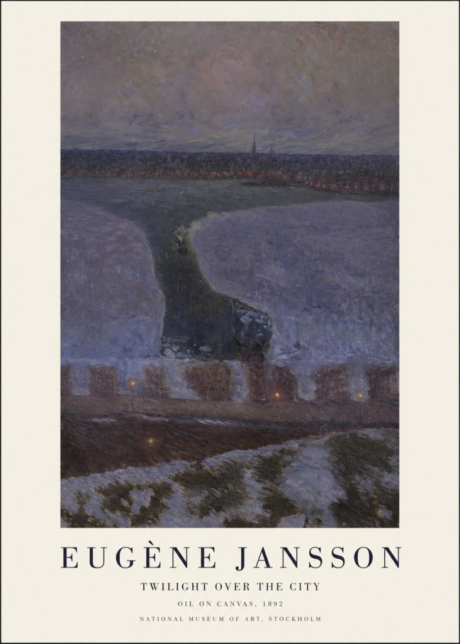 Eugène Jansson Twilight over the City No1 - Poster