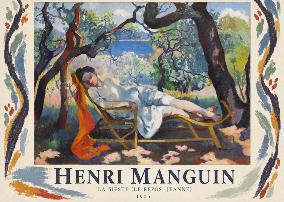 Henri Manguin La Sieste (Le Repos, Jeanne) No1 - Poster