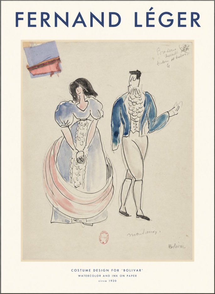 Fernand Léger Costume Design for 'Bolivar' No1 - Poster