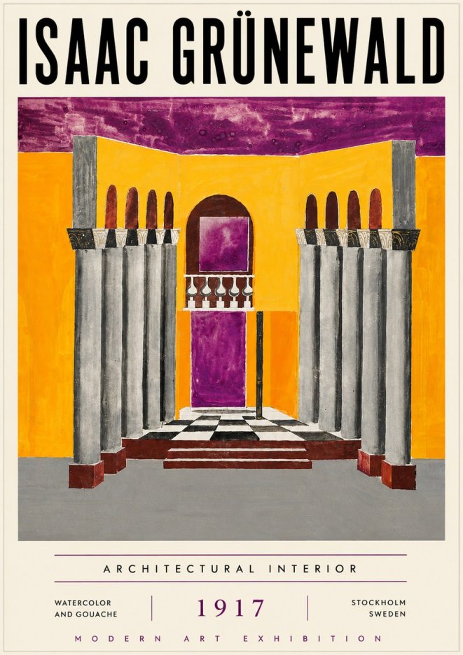Isaac Grünewald Architectural Interior No6 - Poster