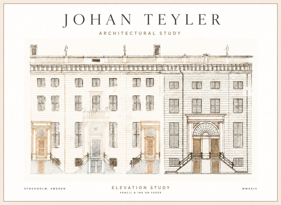 Johan Teyler Elevation Study No1 - Poster