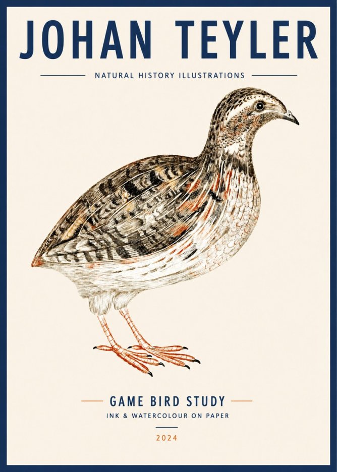 Johan Teyler Game Bird Study No3 - Poster