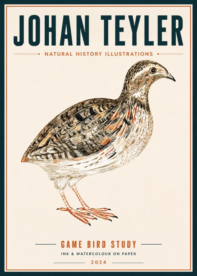 Johan Teyler Game Bird Study No6 - Poster