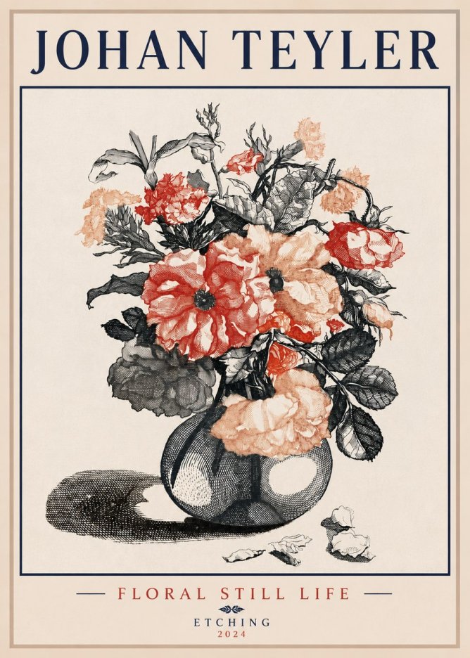 Johan Teyler Floral Still Life I No3 - Poster