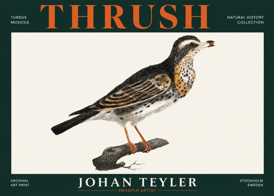 Johan Teyler Thrush No5 - Poster