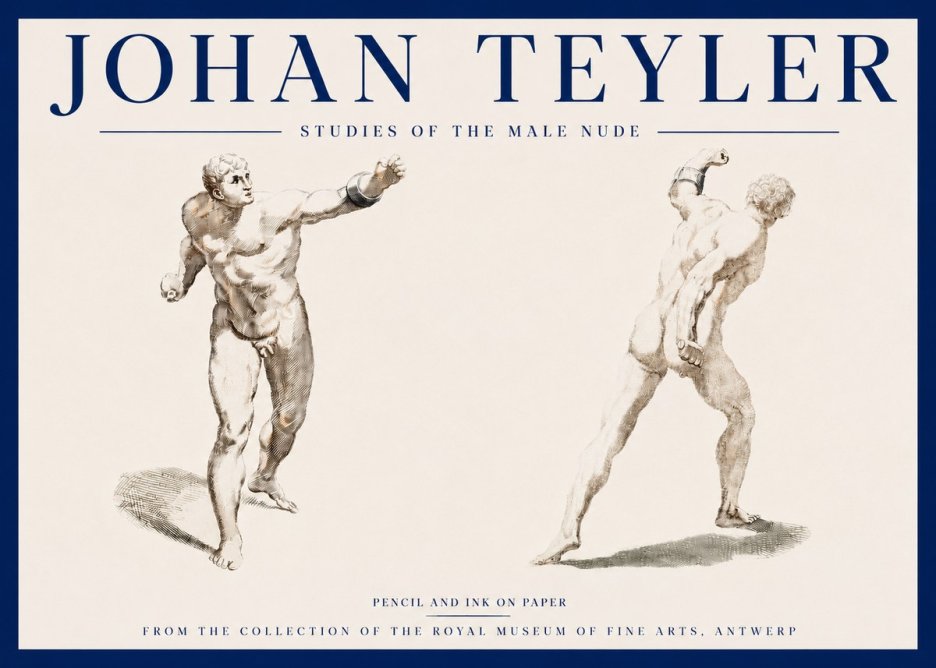 Johan Teyler Studies of the Male Nude No3 - Poster