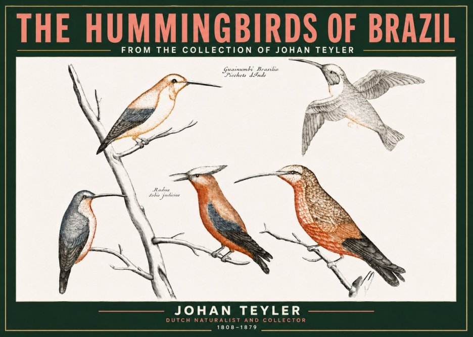 Johan Teyler The Hummingbirds of Brazil from the Collection of Johan Teyler No2 - Poster