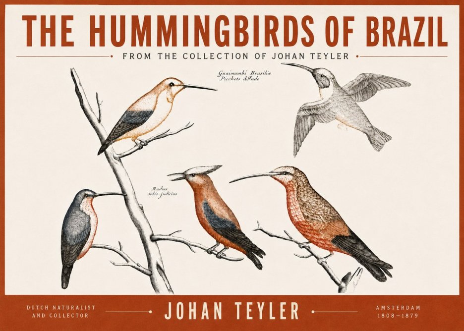 Johan Teyler The Hummingbirds of Brazil from the Collection of Johan Teyler No3 - Poster