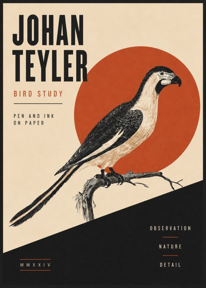 Johan Teyler Bird Study I No5 - Poster