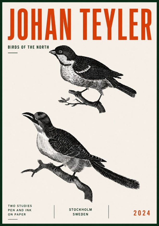 Johan Teyler Two Studies No6 - Poster