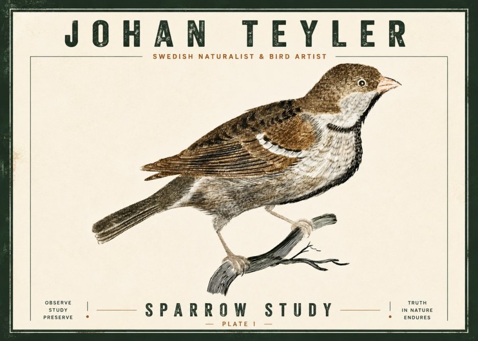 Johan Teyler Sparrow Study No5 - Poster