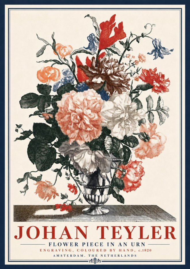 Johan Teyler Flower Piece in an Urn II No6 - Poster