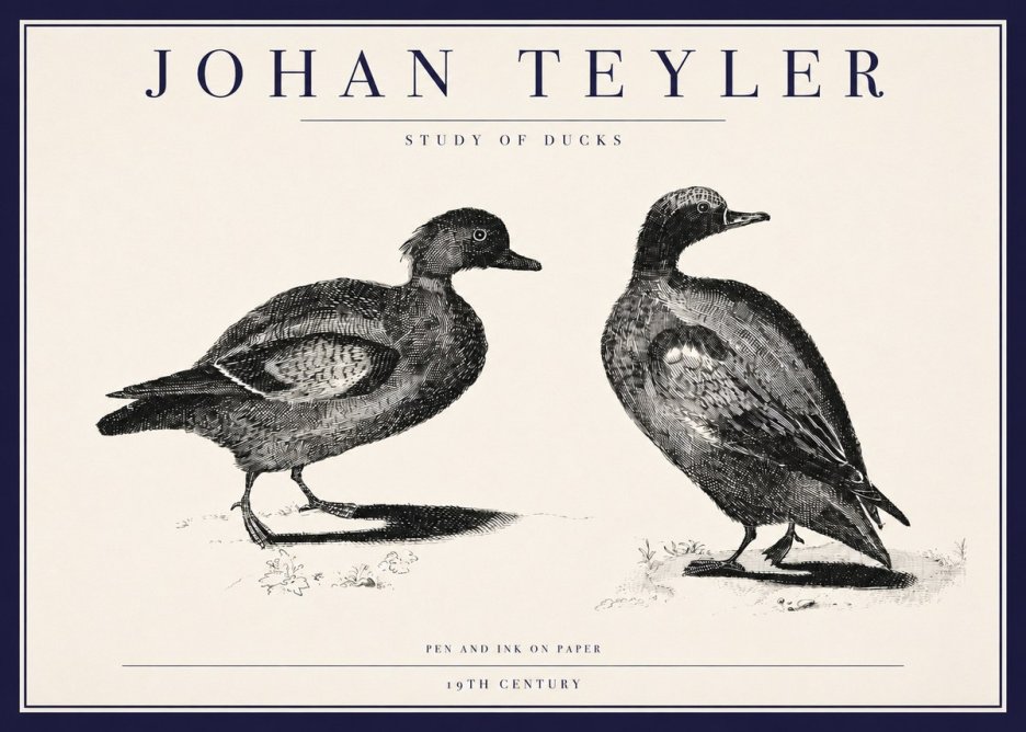 Johan Teyler Study of Ducks No3 - Poster