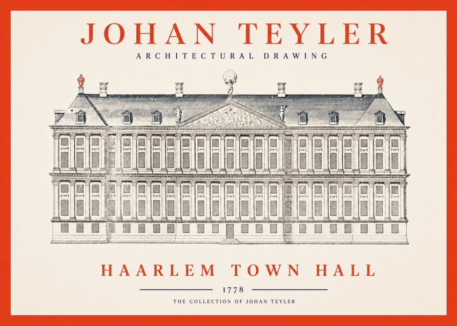 Johan Teyler Haarlem Town Hall - Elevation - 1778 No2 - Poster