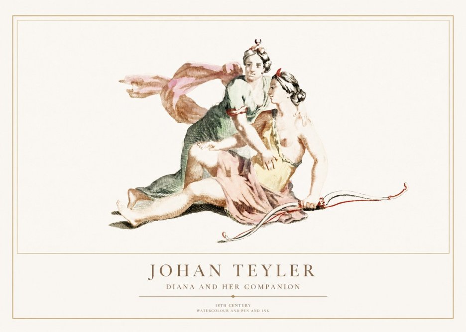 Johan Teyler Diana and Her Companion No1 - Poster