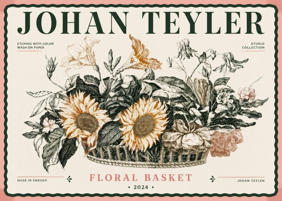 Johan Teyler Floral Basket No6 - Poster