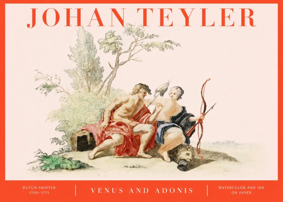 Johan Teyler Venus and Adonis No2 - Poster