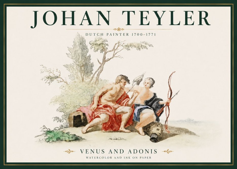 Johan Teyler Venus and Adonis No3 - Poster
