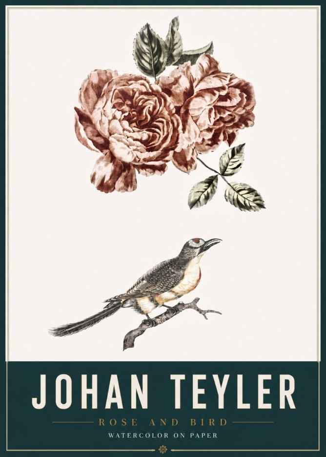 Johan Teyler Rose and Bird II No3 - Poster