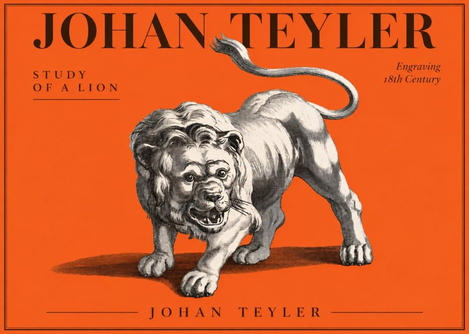 Johan Teyler Study of a Lion No3 - Poster