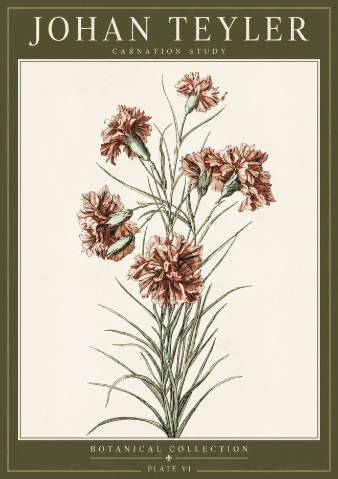 Johan Teyler Carnation Study No3 - Poster