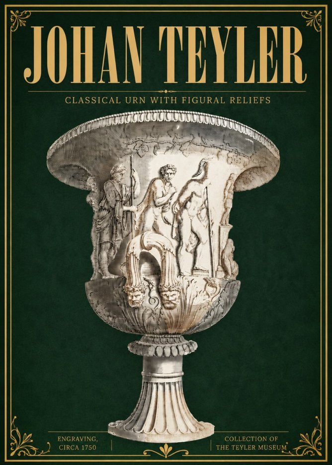 Johan Teyler Classical Urn with Figural Reliefs I No6 - Poster