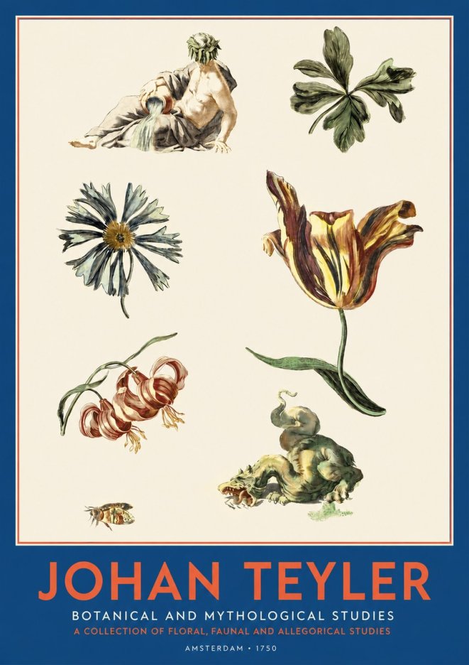 Johan Teyler Botanical and Mythological Studies No2 - Poster