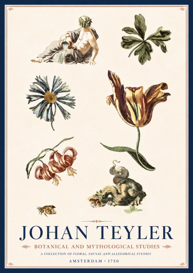 Johan Teyler Botanical and Mythological Studies No6 - Poster
