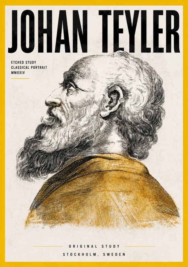Johan Teyler Profile Study No4 - Poster