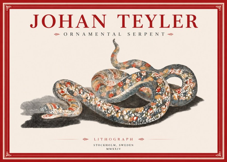 Johan Teyler Ornamental Serpent No3 - Poster