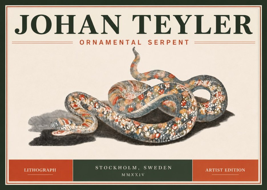 Johan Teyler Ornamental Serpent No5 - Poster
