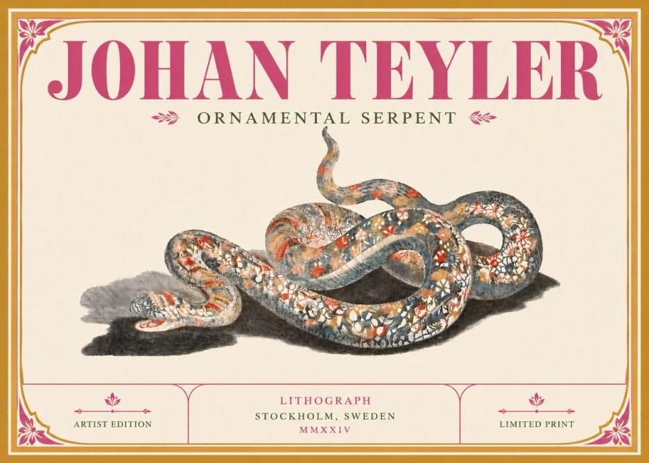 Johan Teyler Ornamental Serpent No6 - Poster