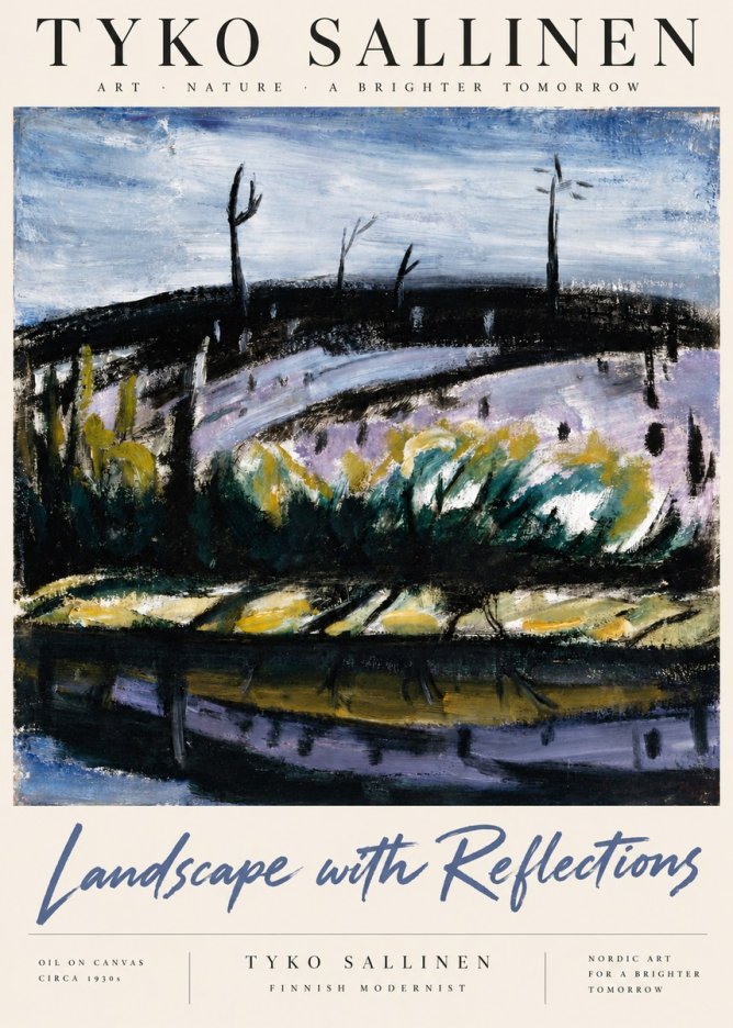 Tyko Sallinen Landscape with Reflections No4 - Poster