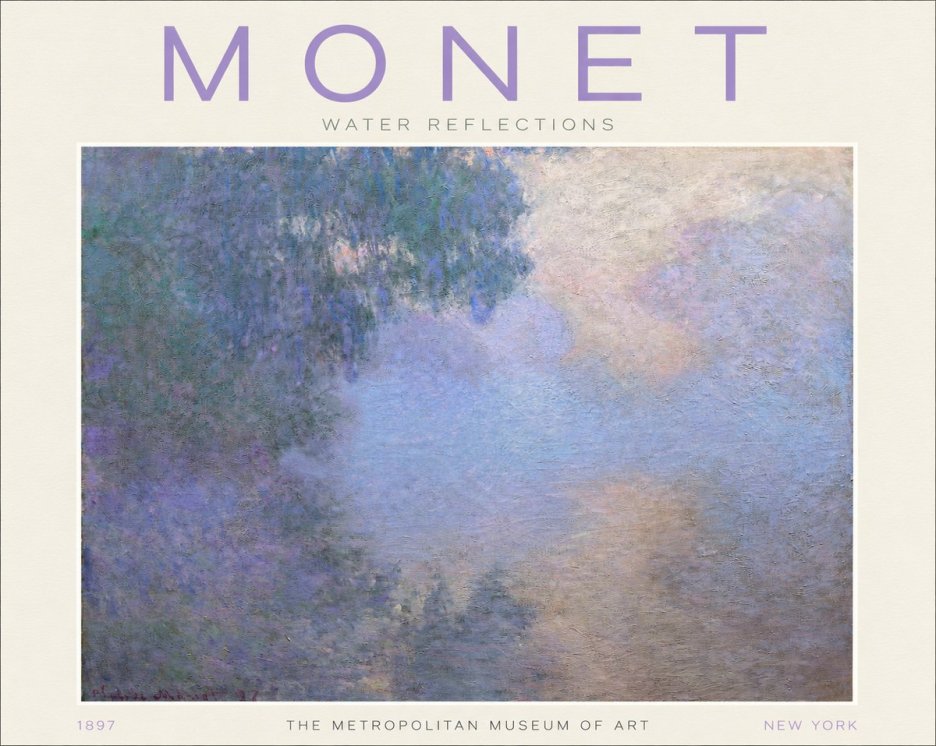 Monet Water Reflections No2 - Poster