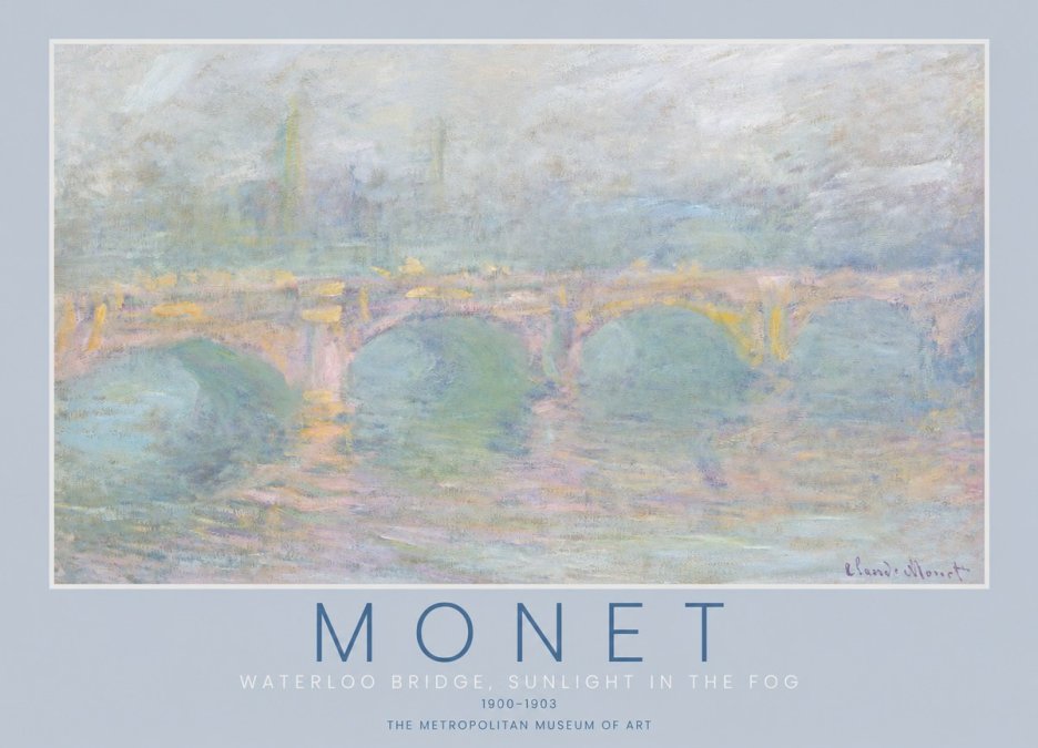 Monet Waterloo Bridge, Sunlight in the Fog I No2 - Poster