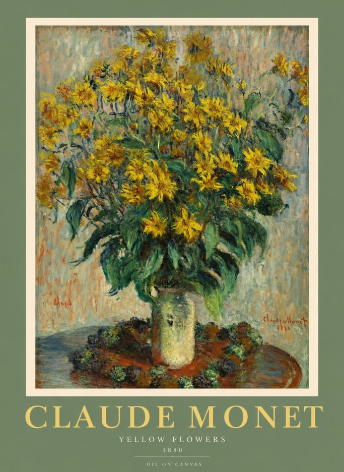 Monet Yellow Flowers No2 - Poster
