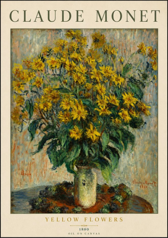 Monet Yellow Flowers No5 - Poster