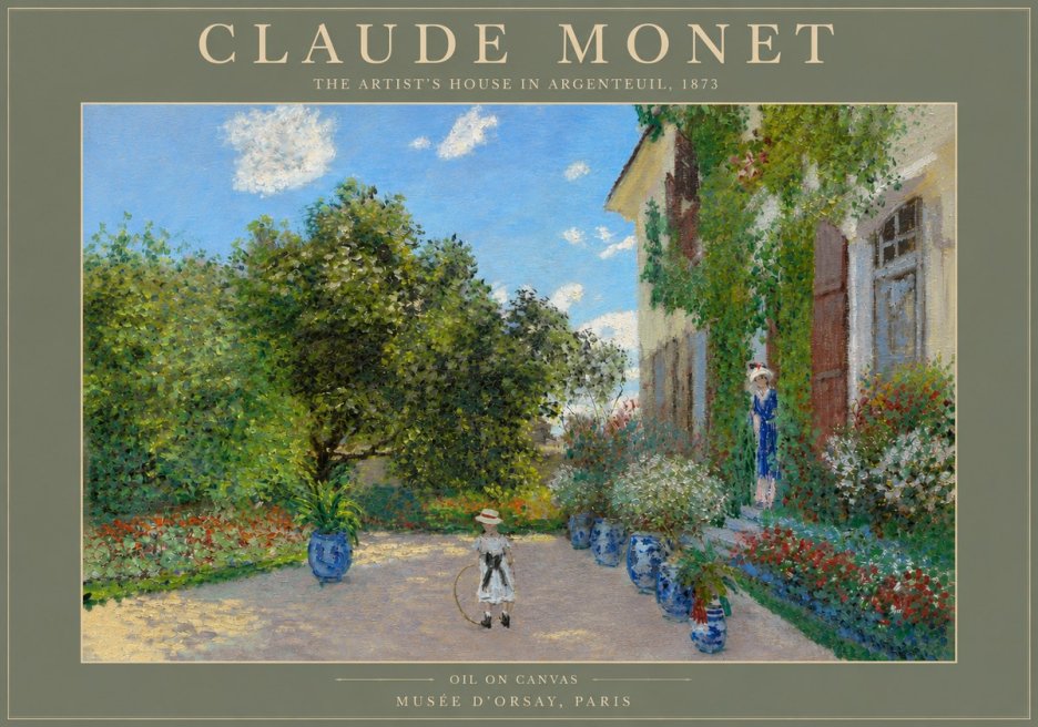 Monet The Artist's House in Argenteuil, 1873 No4 - Poster