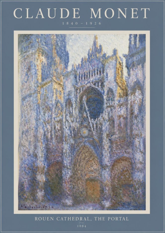 Monet Rouen Cathedral, the Portal No3 - Poster