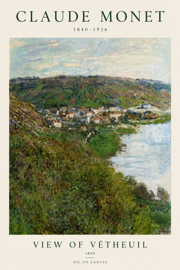 Monet View of Vétheuil II No5 - Poster