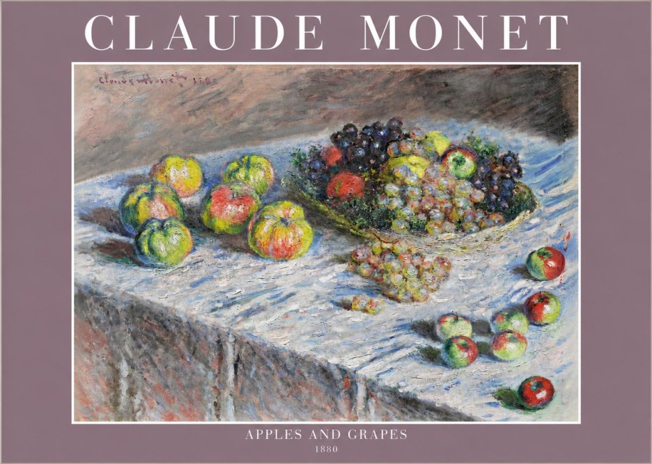 Monet Apples and Grapes No2 - Poster