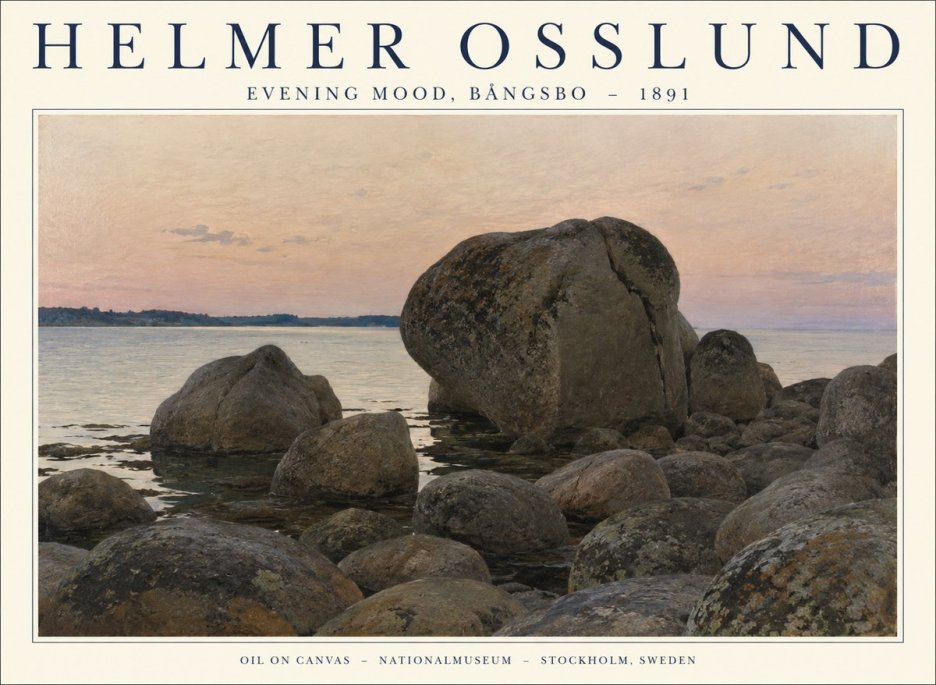 Helmer Osslund Evening Mood, Bångsbo - 1891 No1 - Poster