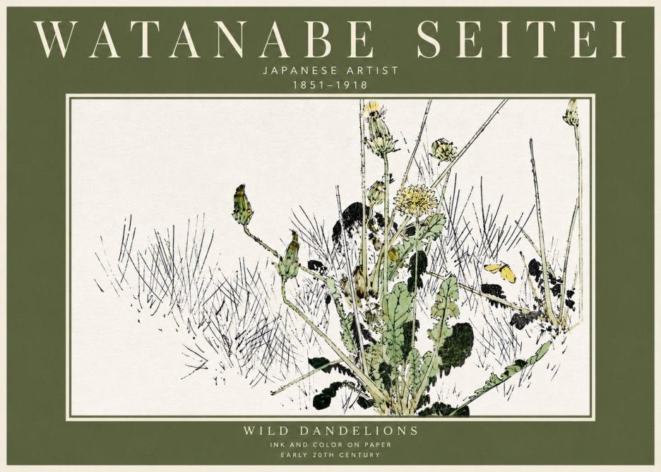 Watanabe Seitei Wild Dandelions No4 - Poster