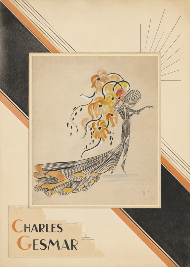 Charles Gesmar Lady with Floral Headdress No6 - Poster