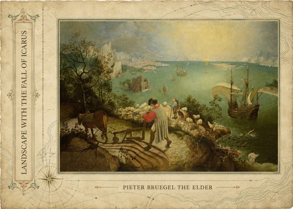 Pieter Bruegel Landscape with the Fall of Icarus II No2 - Poster