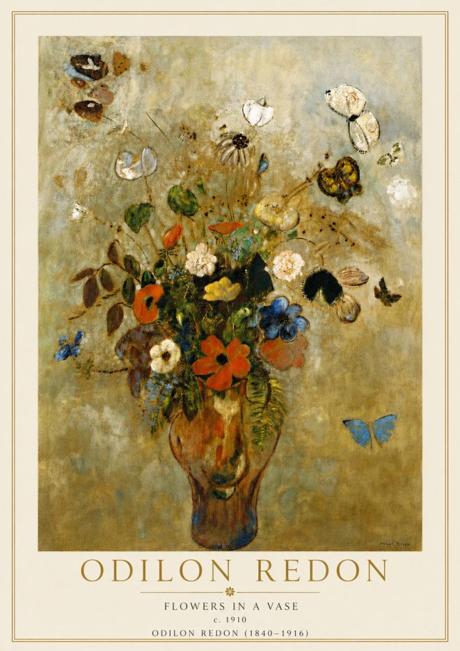 Odilon Redon Flowers in a Vase I No5 - Poster
