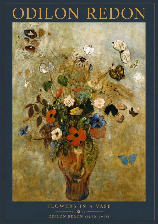 Odilon Redon Flowers in a Vase I No6 - Poster