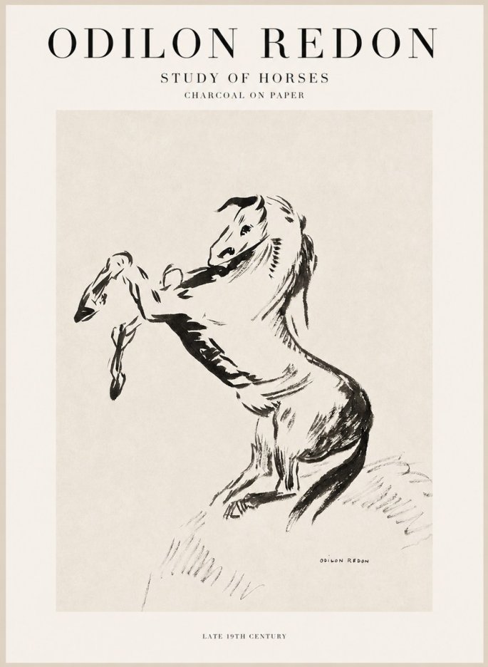 Odilon Redon Study of Horses No1 - Poster