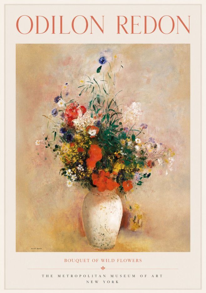 Odilon Redon Bouquet of Wild Flowers II No1 - Poster